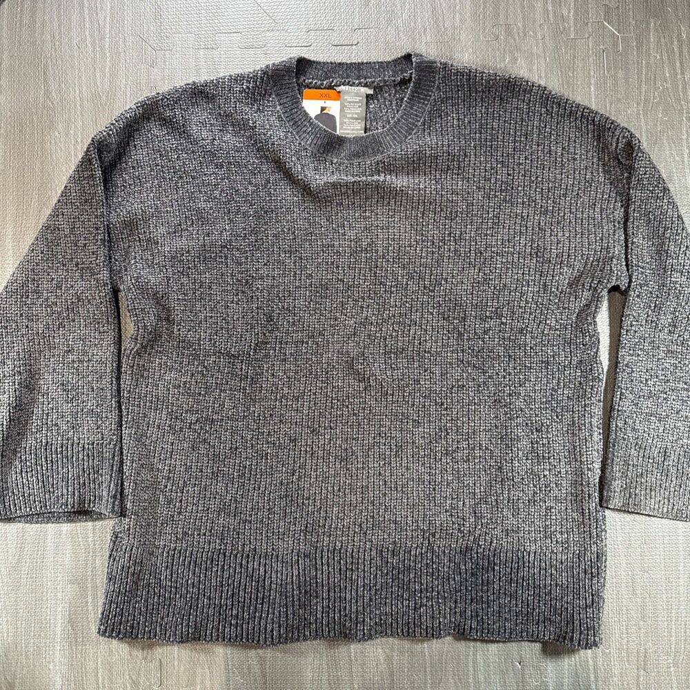 Matty M 2 Women's Chenille Crew Neck Sweater Wide Sleeves, XXL, Gray - Picture 5 of 8